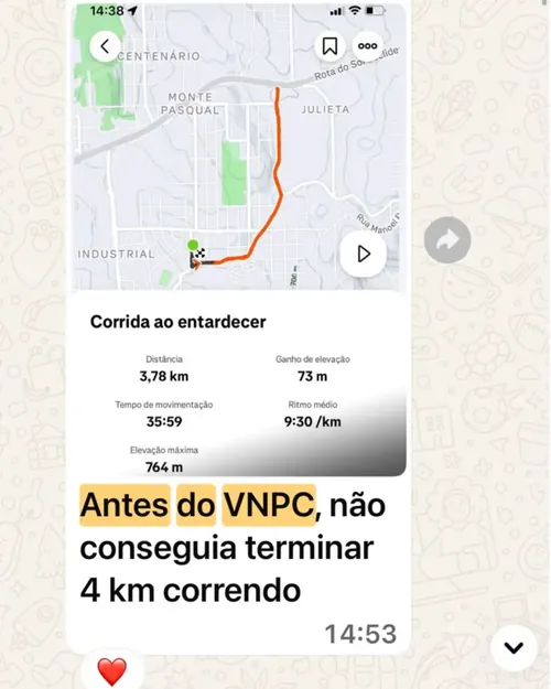 Aluno completou 5KM